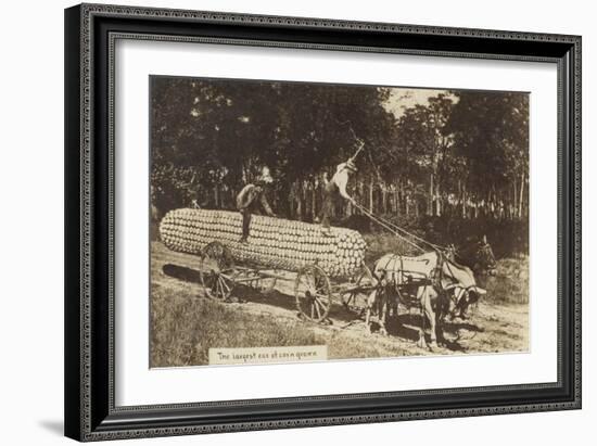 Giant Ear of Corn Pulled by Horse Cart-null-Framed Art Print