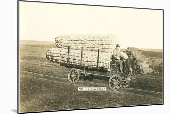 Giant Ears of Corn on Wagon, Nebraska-null-Mounted Art Print