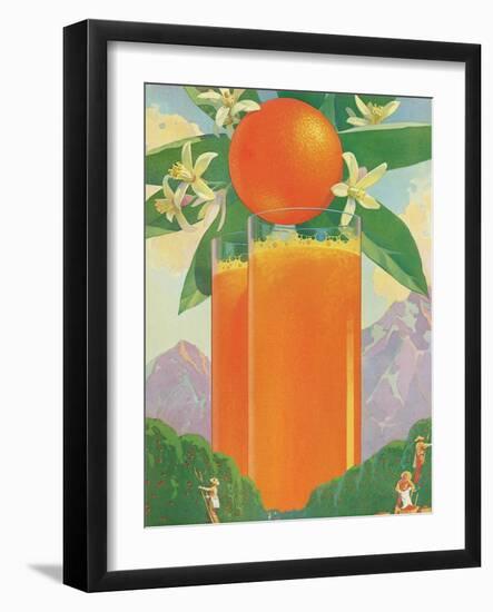 Giant Glasses of Orange Juice-null-Framed Giclee Print