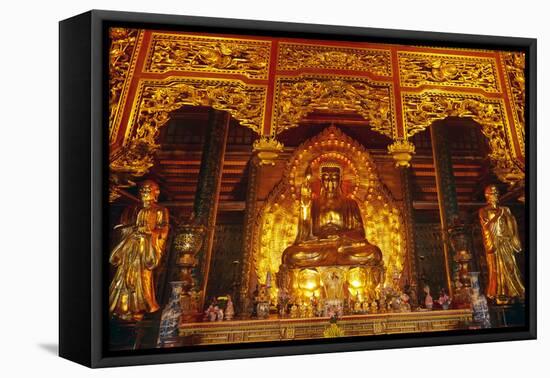 Giant golden Buddha, Bai Dinh Buddhist Temple Complex, Vietnam-David Wall-Framed Premier Image Canvas