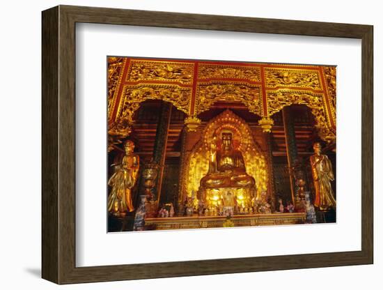 Giant golden Buddha, Bai Dinh Buddhist Temple Complex, Vietnam-David Wall-Framed Photographic Print