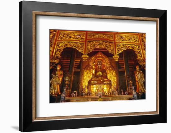 Giant golden Buddha, Bai Dinh Buddhist Temple Complex, Vietnam-David Wall-Framed Photographic Print