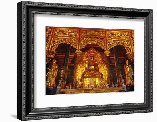 Giant golden Buddha, Bai Dinh Buddhist Temple Complex, Vietnam-David Wall-Framed Photographic Print