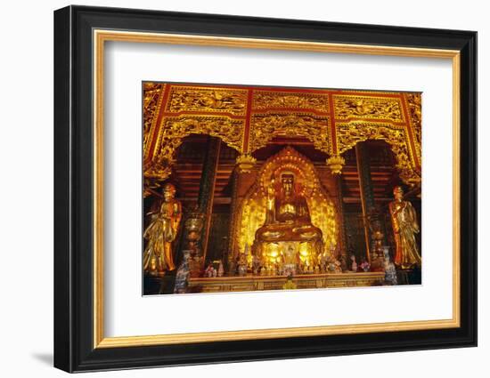 Giant golden Buddha, Bai Dinh Buddhist Temple Complex, Vietnam-David Wall-Framed Photographic Print