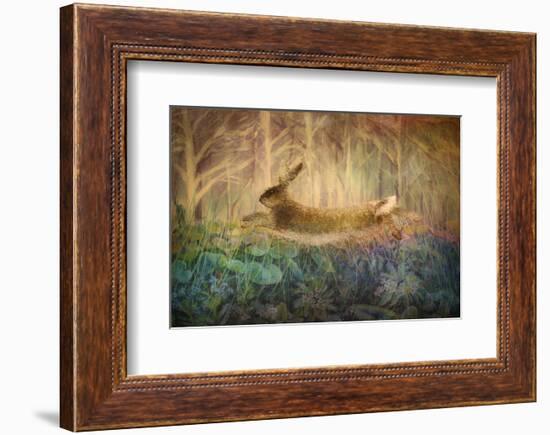 Giant Hare leaps-Claire Westwood-Framed Art Print