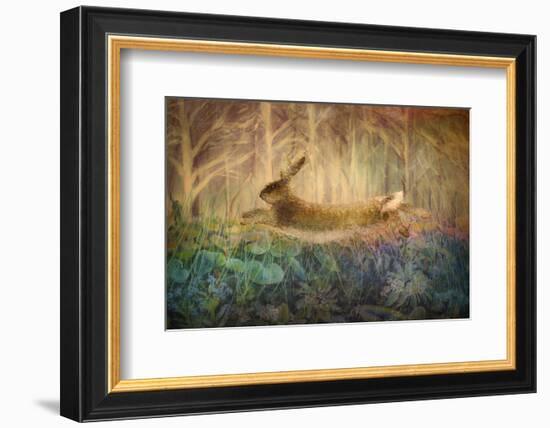 Giant Hare leaps-Claire Westwood-Framed Art Print