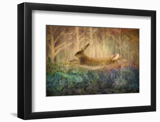 Giant Hare leaps-Claire Westwood-Framed Art Print