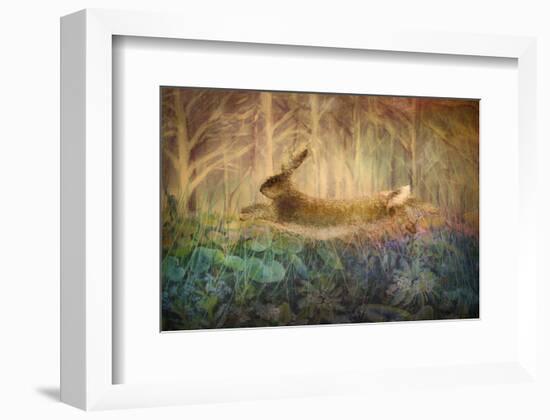 Giant Hare leaps-Claire Westwood-Framed Art Print