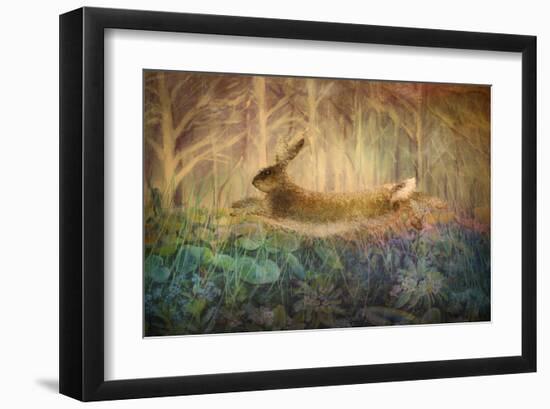 Giant Hare leaps-Claire Westwood-Framed Art Print