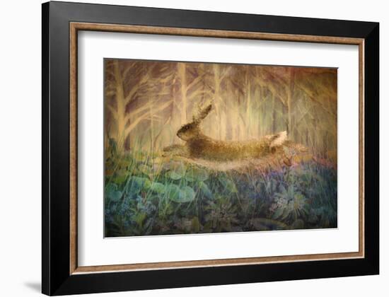 Giant Hare leaps-Claire Westwood-Framed Art Print
