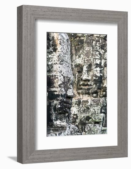 Giant Heads at the Bayon Temple, Angkor, Siem Reap, Cambodia, Indochina-Jordan Banks-Framed Photographic Print