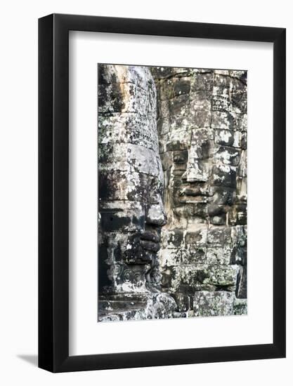 Giant Heads at the Bayon Temple, Angkor, Siem Reap, Cambodia, Indochina-Jordan Banks-Framed Photographic Print