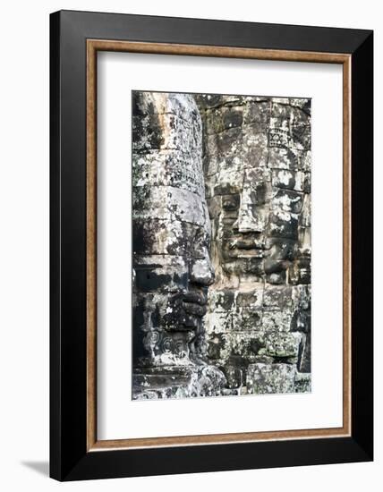 Giant Heads at the Bayon Temple, Angkor, Siem Reap, Cambodia, Indochina-Jordan Banks-Framed Photographic Print