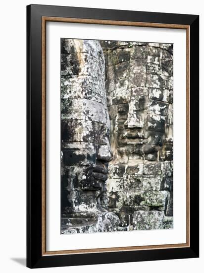 Giant Heads at the Bayon Temple, Angkor, Siem Reap, Cambodia, Indochina-Jordan Banks-Framed Photographic Print