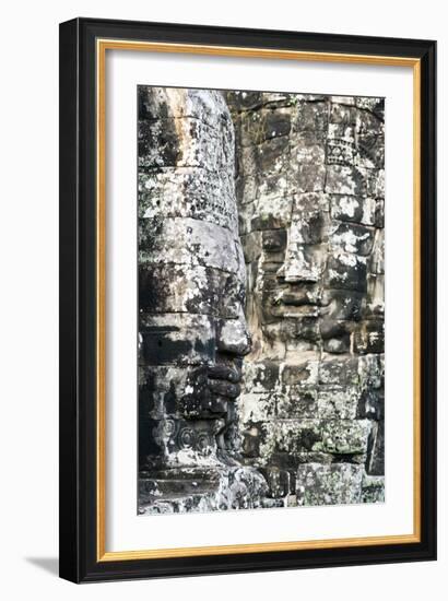 Giant Heads at the Bayon Temple, Angkor, Siem Reap, Cambodia, Indochina-Jordan Banks-Framed Photographic Print