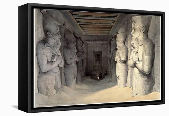 Giant Limestone Statues of Rameses Ii, Temple of Rameses, Abu Simbel, Egypt, 1836-David Roberts-Framed Premier Image Canvas