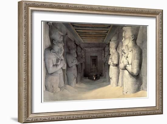 Giant Limestone Statues of Rameses Ii, Temple of Rameses, Abu Simbel, Egypt, 1836-David Roberts-Framed Giclee Print