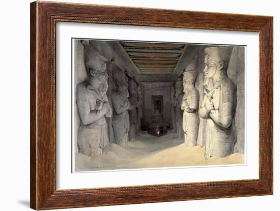 Giant Limestone Statues of Rameses Ii, Temple of Rameses, Abu Simbel, Egypt, 1836-David Roberts-Framed Giclee Print