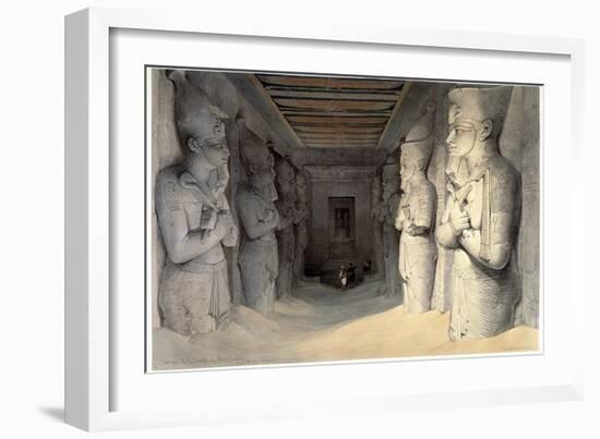 Giant Limestone Statues of Rameses Ii, Temple of Rameses, Abu Simbel, Egypt, 1836-David Roberts-Framed Giclee Print