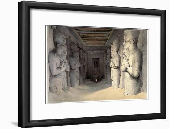 Giant Limestone Statues of Rameses Ii, Temple of Rameses, Abu Simbel, Egypt, 1836-David Roberts-Framed Giclee Print