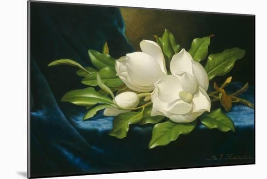 Giant Magnolias on a Blue Velvet Cloth, 1890-Martin Johnson Heade-Mounted Art Print