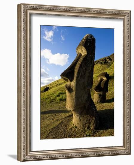 Giant Monolithic Stone Moai Statues at Rano Raraku, Rapa Nui, Chile-Gavin Hellier-Framed Photographic Print