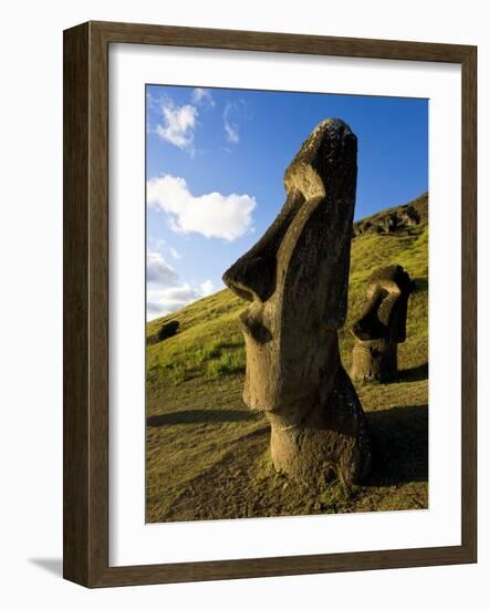 Giant Monolithic Stone Moai Statues at Rano Raraku, Rapa Nui, Chile-Gavin Hellier-Framed Photographic Print