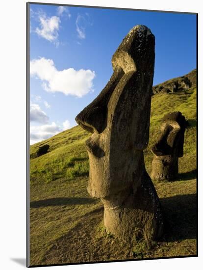 Giant Monolithic Stone Moai Statues at Rano Raraku, Rapa Nui, Chile-Gavin Hellier-Mounted Photographic Print