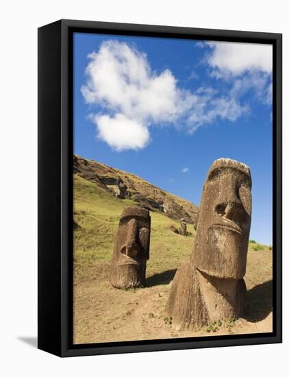 Giant Monolithic Stone Moai Statues at Rano Raraku, Rapa Nui, Chile-Gavin Hellier-Framed Premier Image Canvas