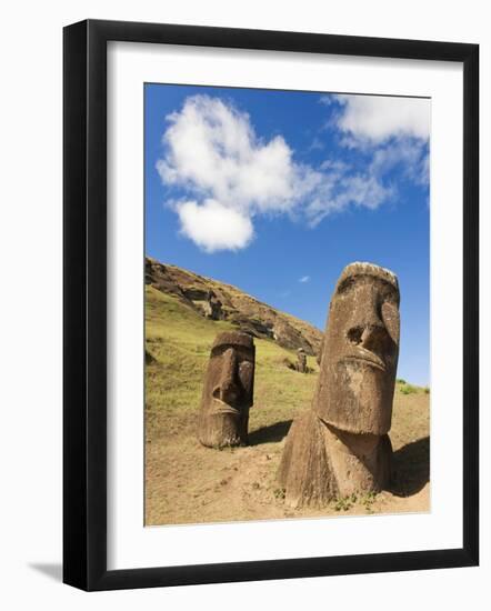 Giant Monolithic Stone Moai Statues at Rano Raraku, Rapa Nui, Chile-Gavin Hellier-Framed Photographic Print