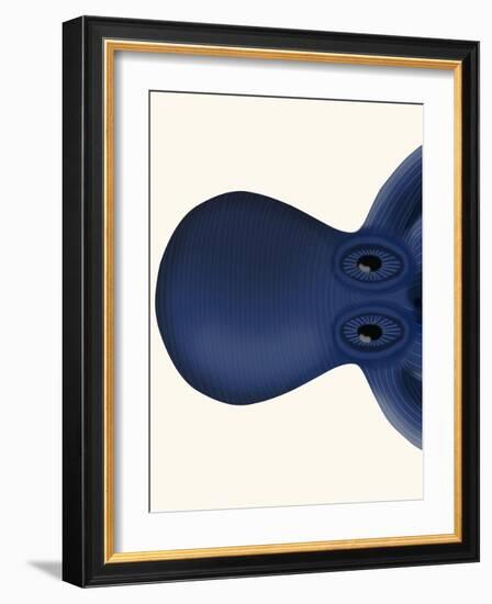 Giant Octopus Blue Triptych a-Fab Funky-Framed Art Print