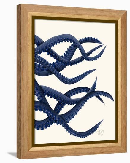 Giant Octopus Blue Triptych c-Fab Funky-Framed Stretched Canvas