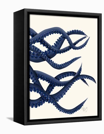 Giant Octopus Blue Triptych c-Fab Funky-Framed Stretched Canvas