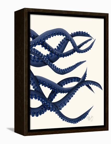 Giant Octopus Blue Triptych c-Fab Funky-Framed Stretched Canvas