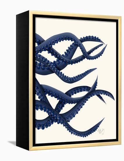 Giant Octopus Blue Triptych c-Fab Funky-Framed Stretched Canvas