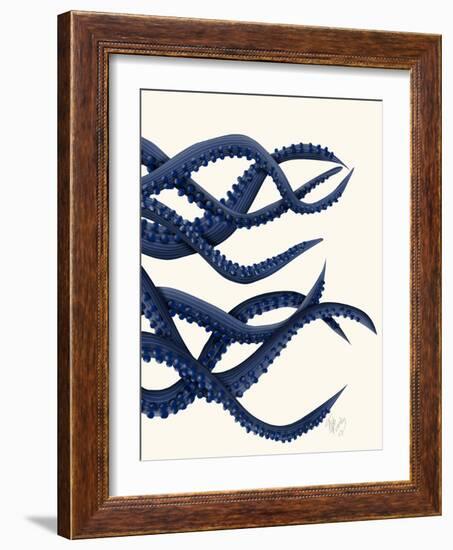 Giant Octopus Blue Triptych c-Fab Funky-Framed Art Print