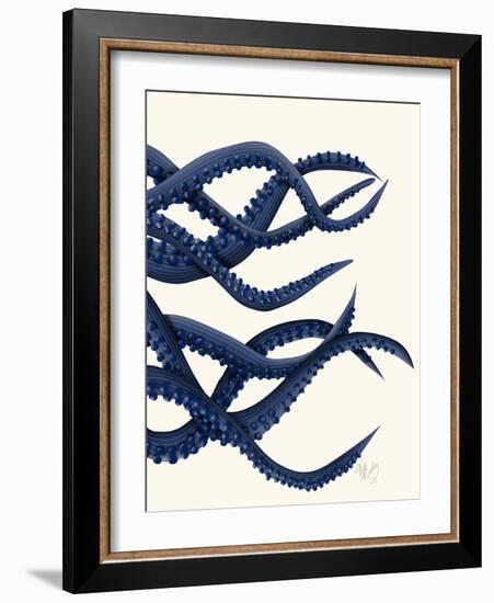 Giant Octopus Blue Triptych c-Fab Funky-Framed Art Print