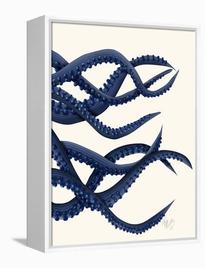 Giant Octopus Blue Triptych c-Fab Funky-Framed Stretched Canvas