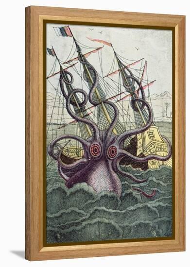 Giant Octopus, Illustration from 'L'Histoire Naturelle Generale Et Particuliere Des Mollusques'-French-Framed Premier Image Canvas