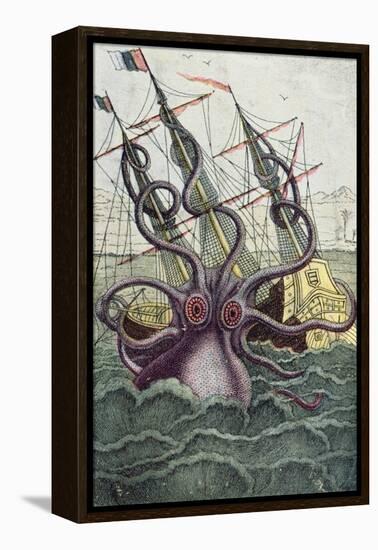 Giant Octopus, Illustration from 'L'Histoire Naturelle Generale Et Particuliere Des Mollusques'-French-Framed Premier Image Canvas