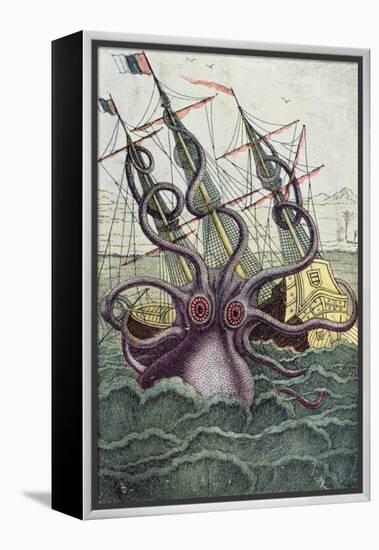 Giant Octopus, Illustration from 'L'Histoire Naturelle Generale Et Particuliere Des Mollusques'-French-Framed Premier Image Canvas