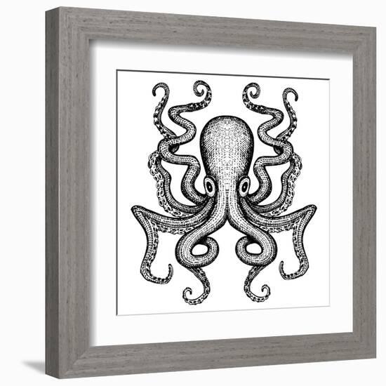 Giant Octopus - Sea Monster-IADA-Framed Art Print