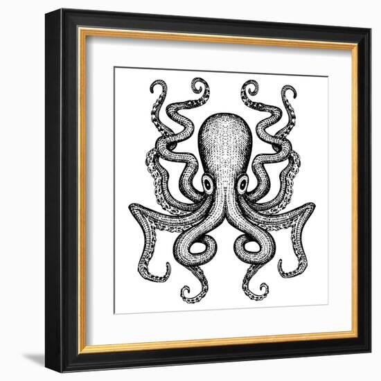 Giant Octopus - Sea Monster-IADA-Framed Art Print