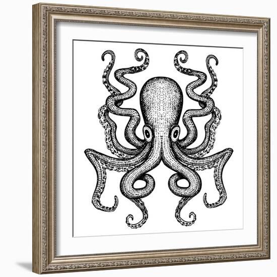 Giant Octopus - Sea Monster-IADA-Framed Art Print