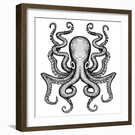 Giant Octopus - Sea Monster-IADA-Framed Art Print