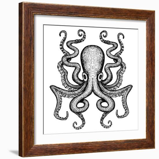 Giant Octopus - Sea Monster-IADA-Framed Art Print