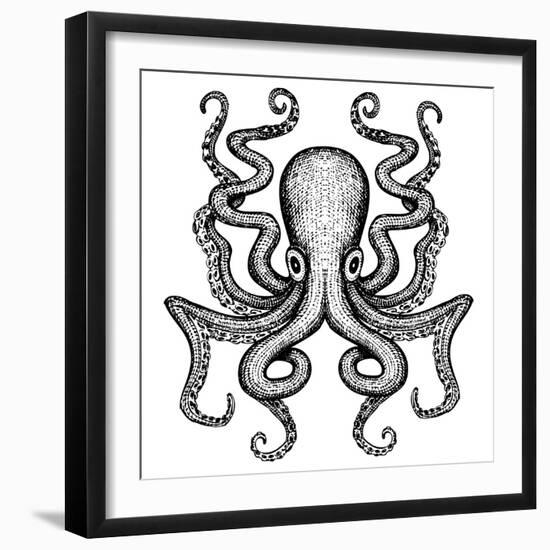 Giant Octopus - Sea Monster-IADA-Framed Art Print