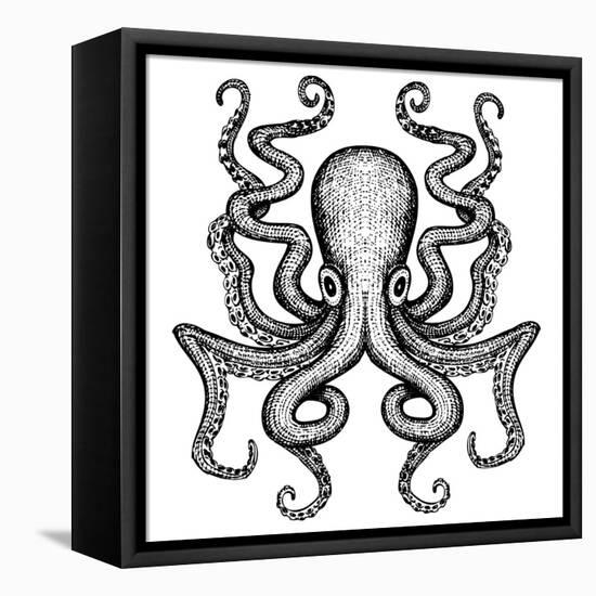 Giant Octopus - Sea Monster-IADA-Framed Stretched Canvas