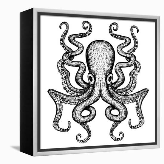 Giant Octopus - Sea Monster-IADA-Framed Stretched Canvas