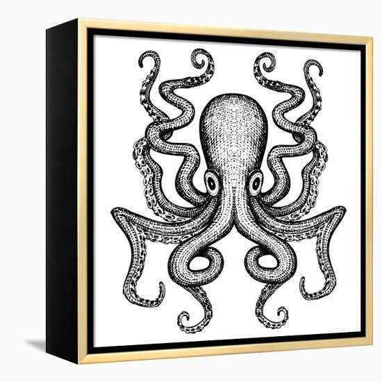 Giant Octopus - Sea Monster-IADA-Framed Stretched Canvas